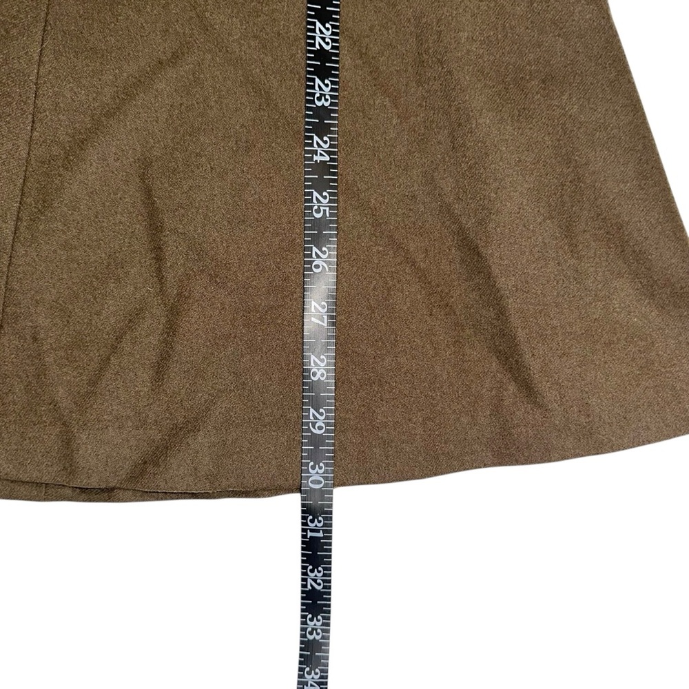 Lauren Ralph Lauren Wool Olive Green Panel Flutter Skirt 6 - Picture 5 of 5